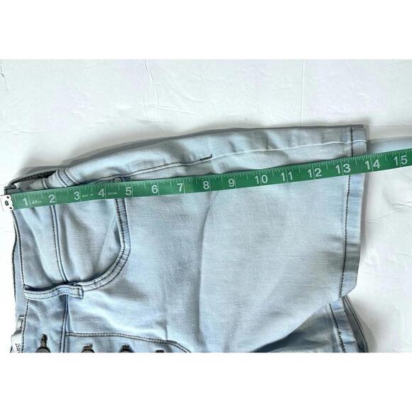 NINE WEST Light Blue High Rise Denim Shorts with Buttons Front Women's Shorts 4 - Picture 7 of 14